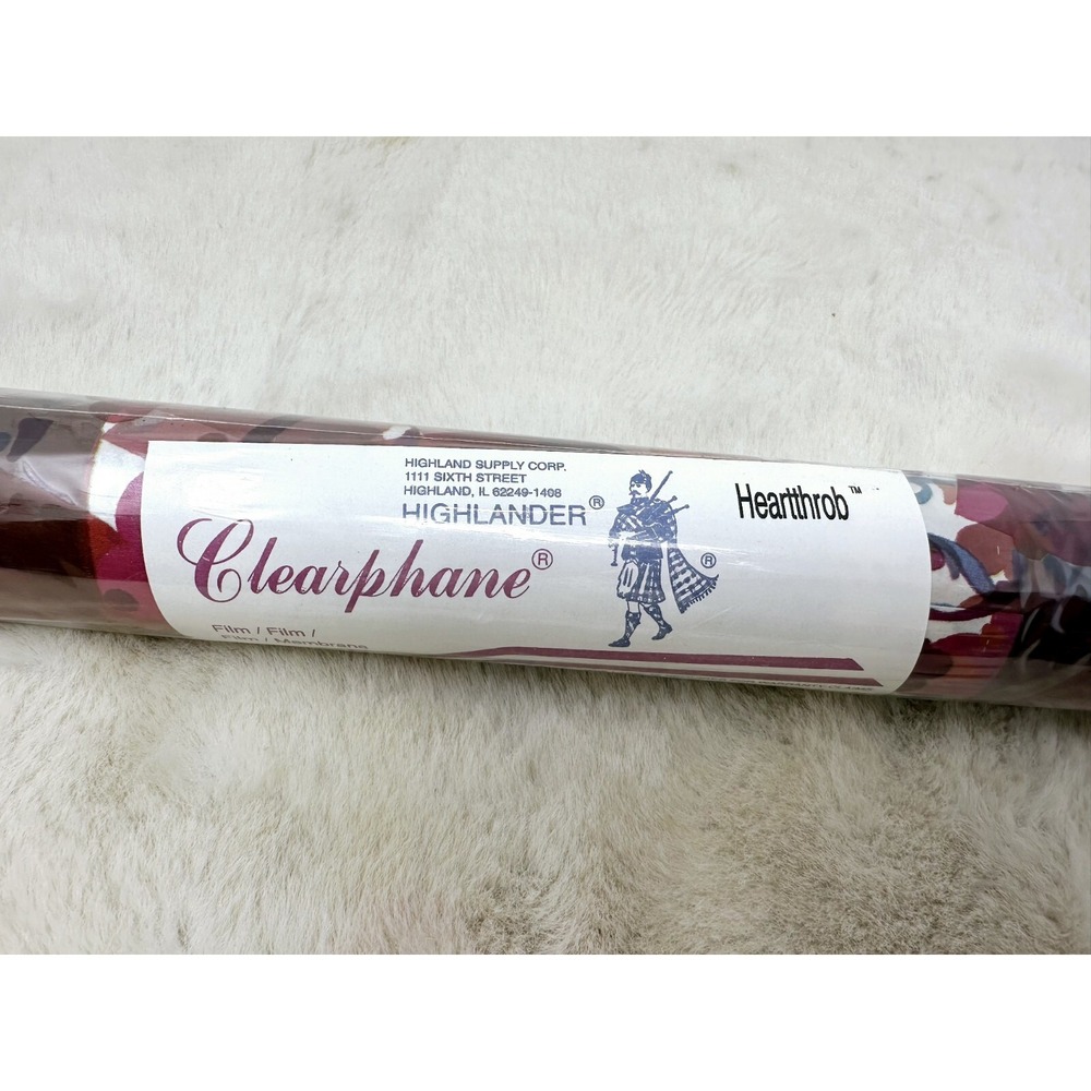 Hearts Highlander Printed Clear Cellophane  Gift Christmas Valentines 50'‎ x 24"